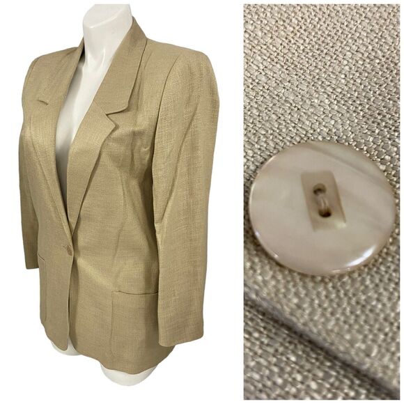 Nordstrom Blazer Womens Medium Tan Oversized Boxy Work Office Casual Jacket - Picture 1 of 15